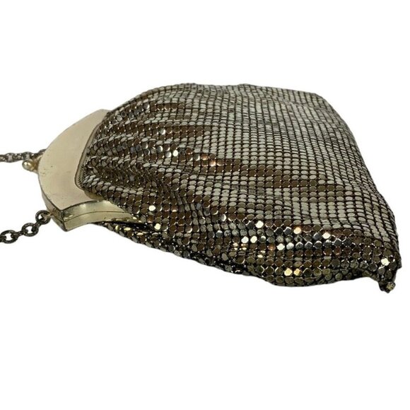 Whiting and Davis Mesh Evening Bag With Mirror Shiny Silver 2874 Vtg 50s USA - Picture 5 of 12